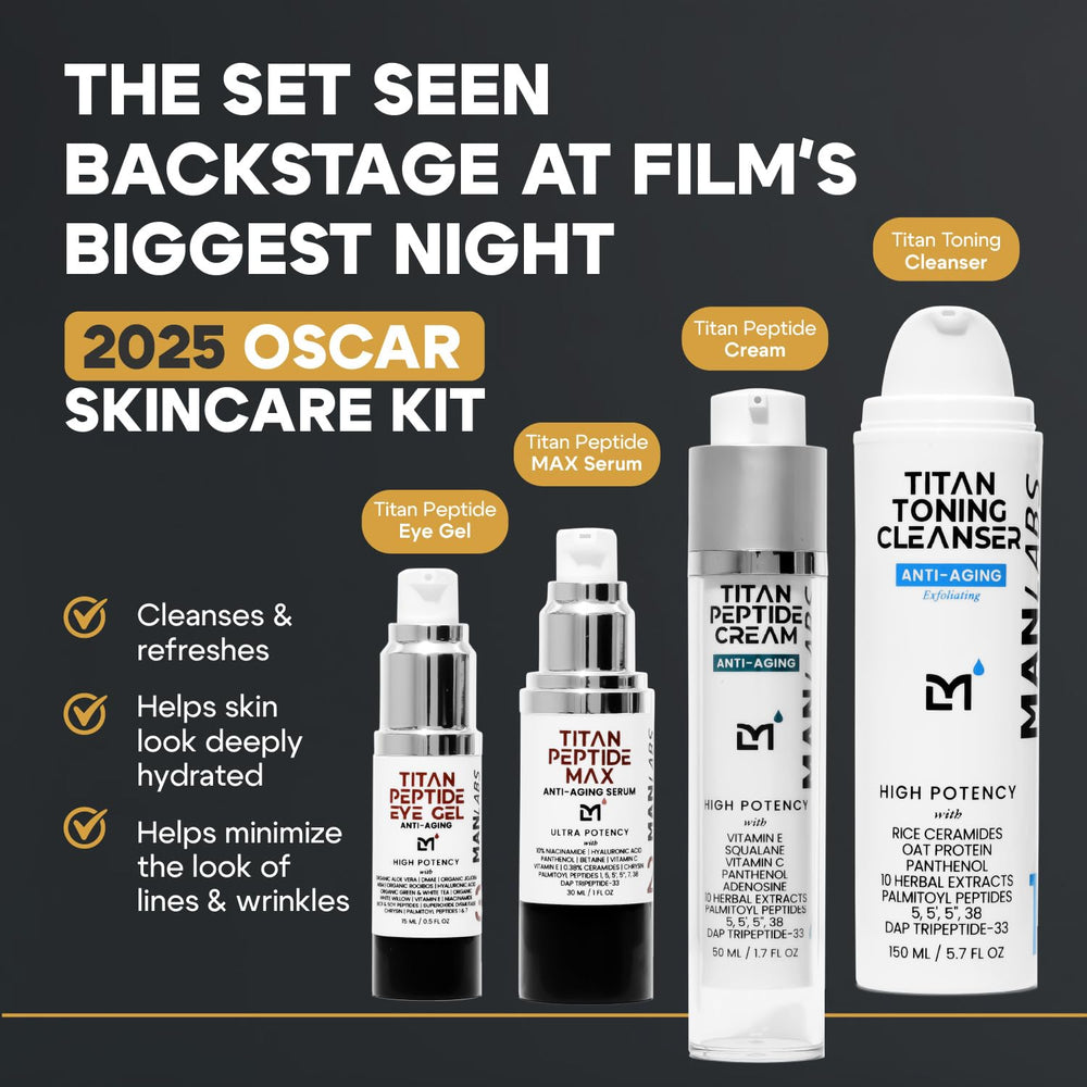 Man Labs Titan peptide eye gel tube smooths the under-eye area and reduces puffiness