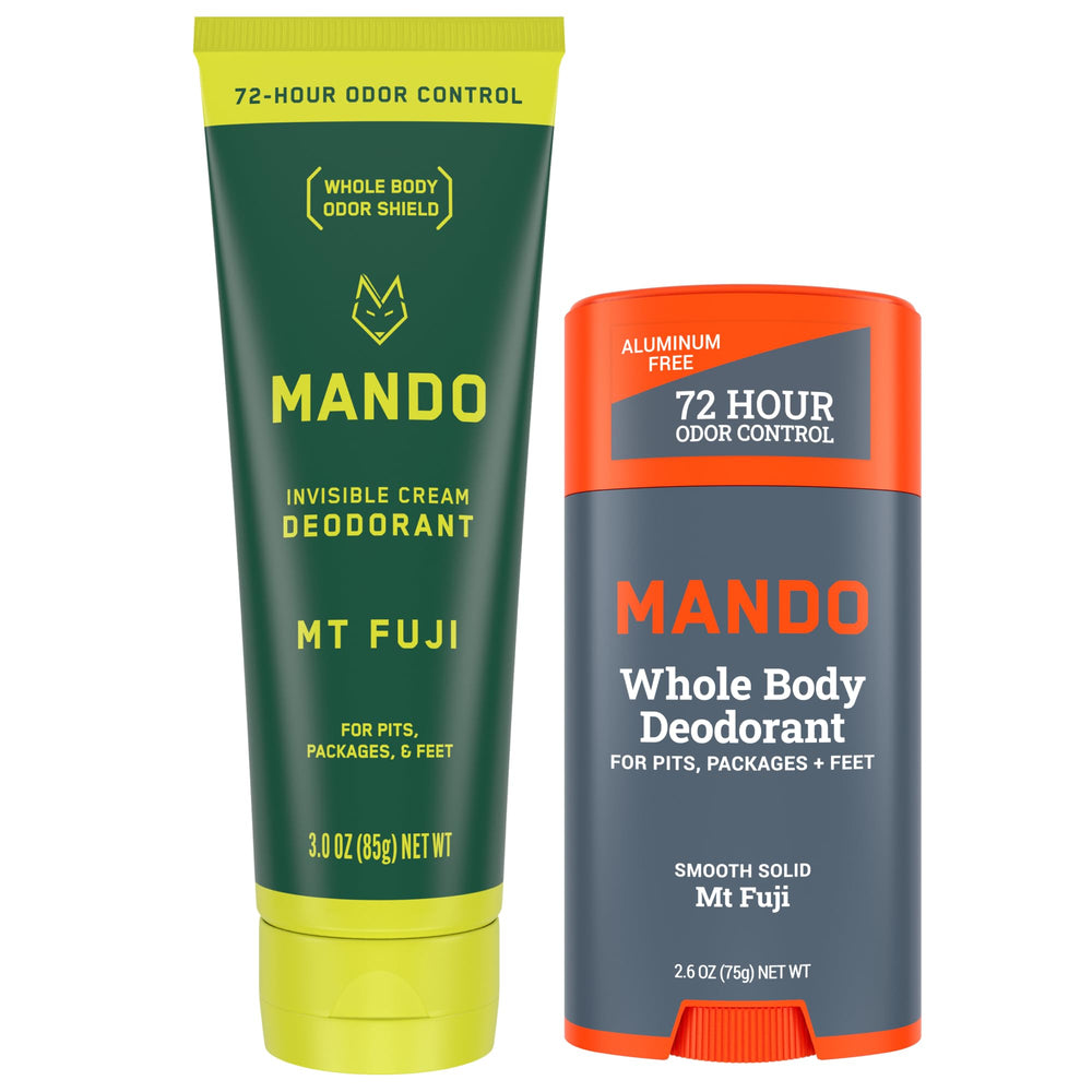 Mando solid stick on bathroom counter for quick reapplication.