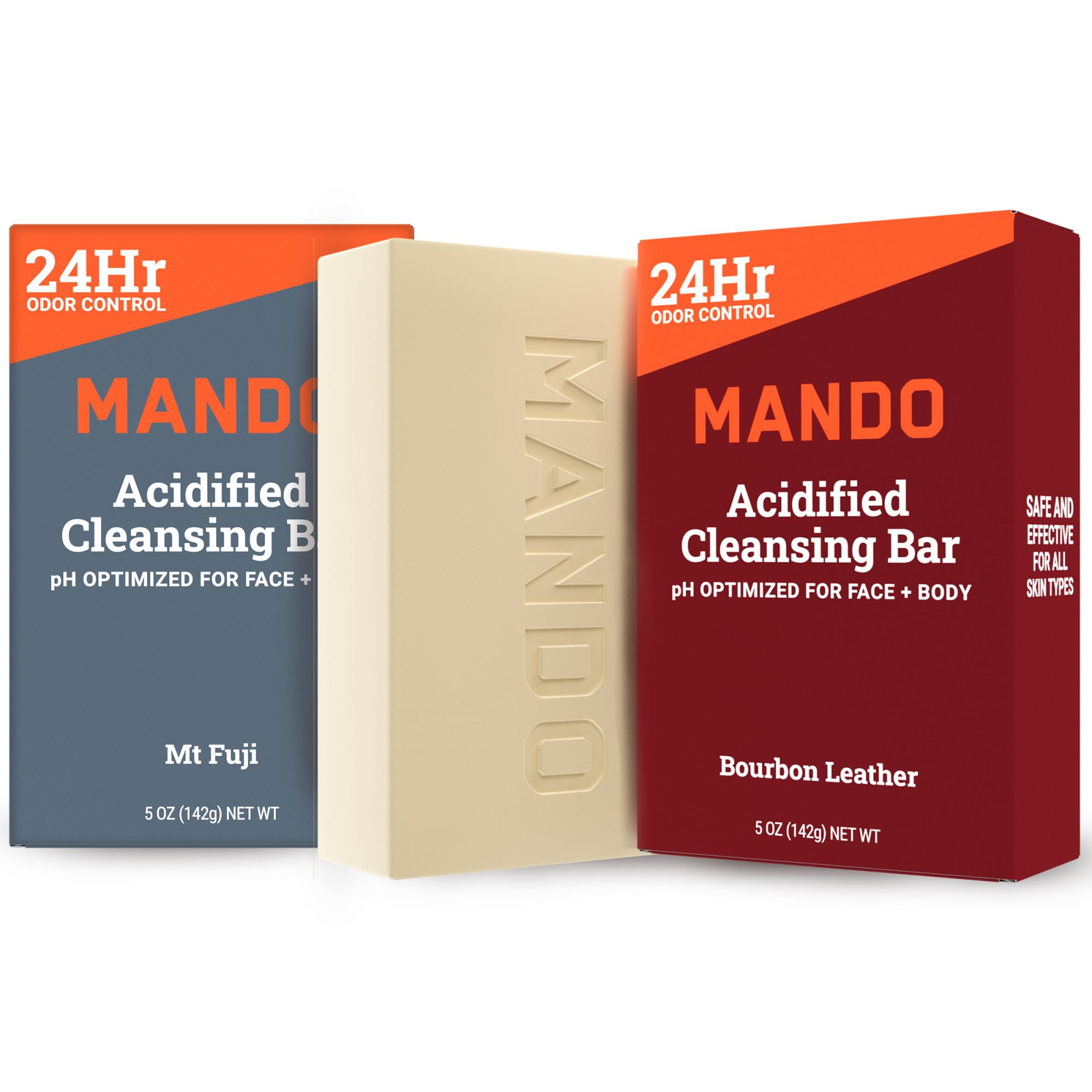 Mando 4-in-1 cleansing bar close-up lather showing rich foam and daily freshness