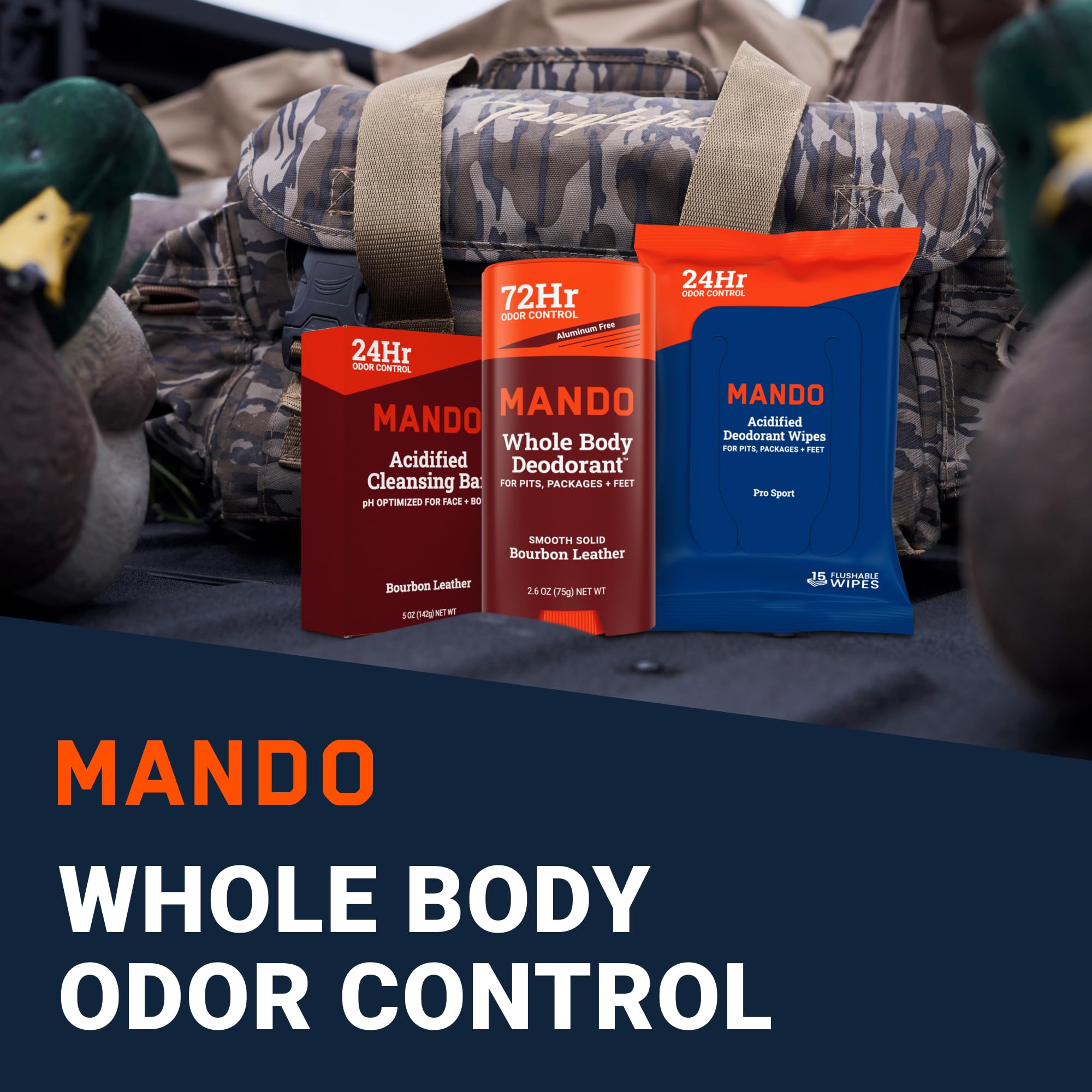 Mando 4-in-1 acidified cleansing bar for full-body cleansing and refreshing skin.