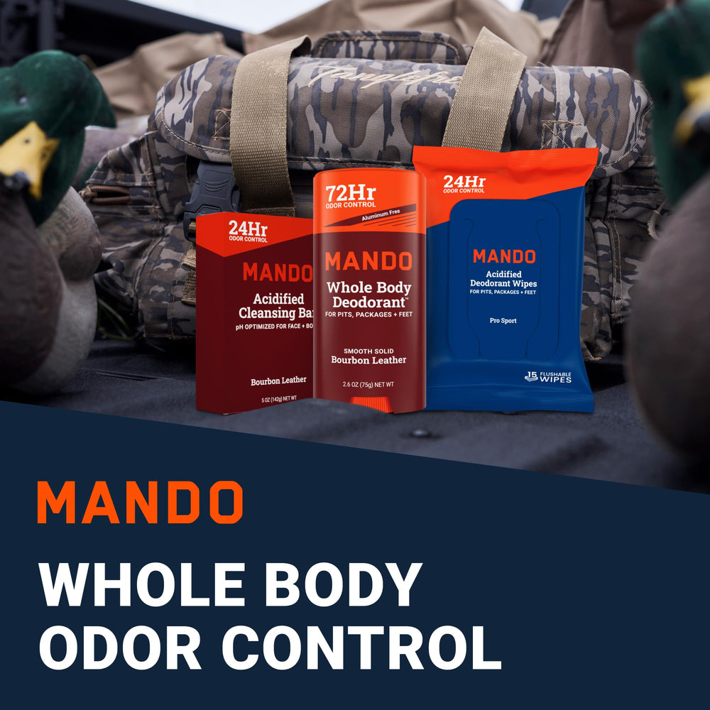 Mando 4-in-1 acidified cleansing bar for full-body cleansing and refreshing skin.