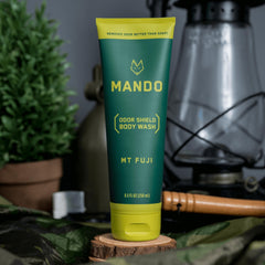 Mando Acidified Body Wash cleanses face and body for refreshment.