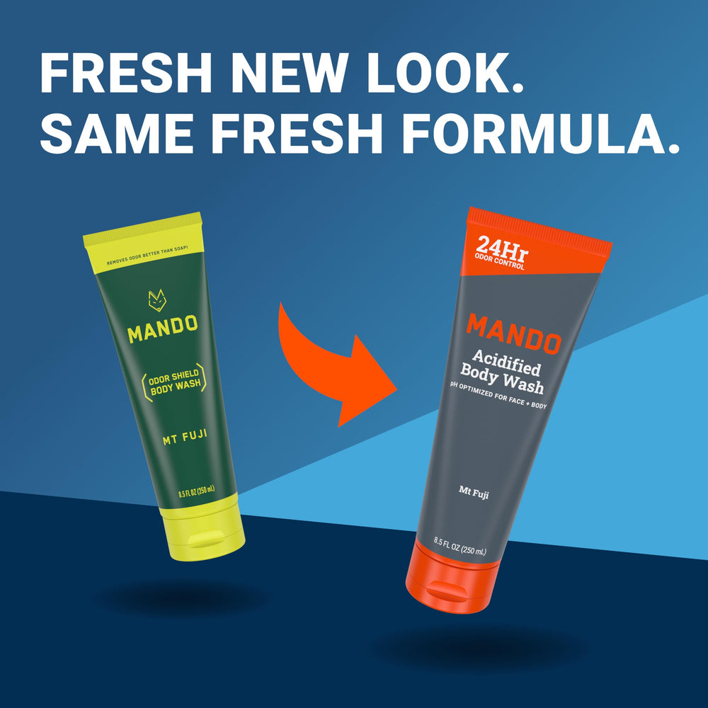 Mando Acidified Body Wash Mt Fuji bottle delivers crisp, refreshing notes