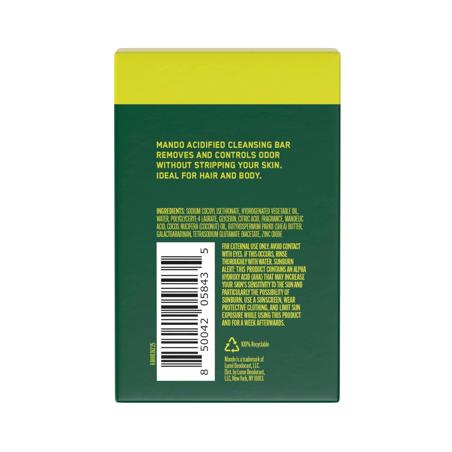 Mando Acidified Cleansing Bar creamy lather close-up demonstrates dense, long-lasting foam.