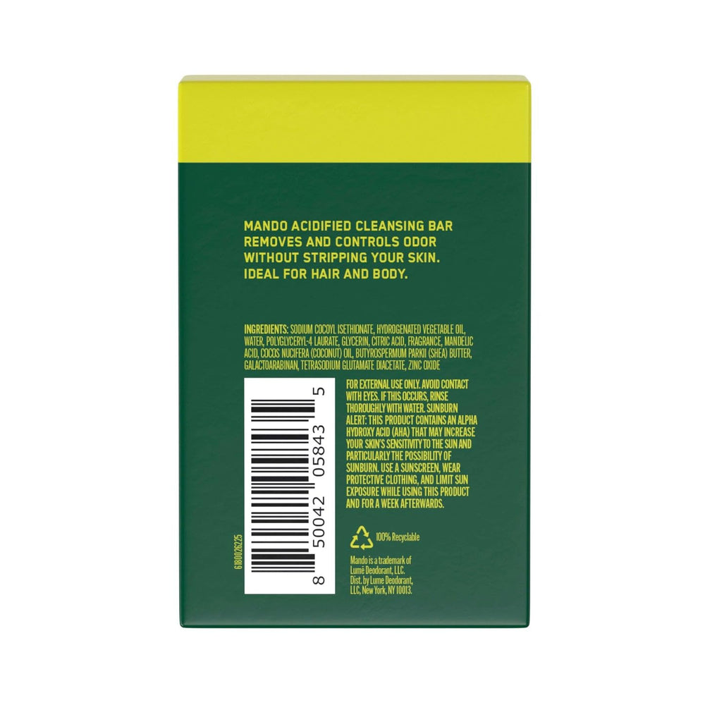 Mando Acidified Cleansing Bar creamy lather close-up demonstrates dense, long-lasting foam.