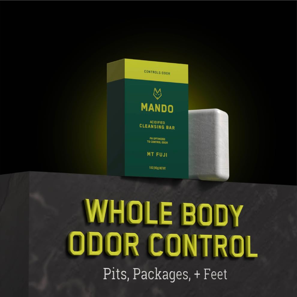 Mando bar odor-control feature from shower to sheets illustrates 24-hour odor management.