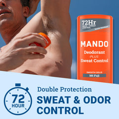 Mando Mt Fuji antiperspirant stick back view highlighting packaging and ingredients.
