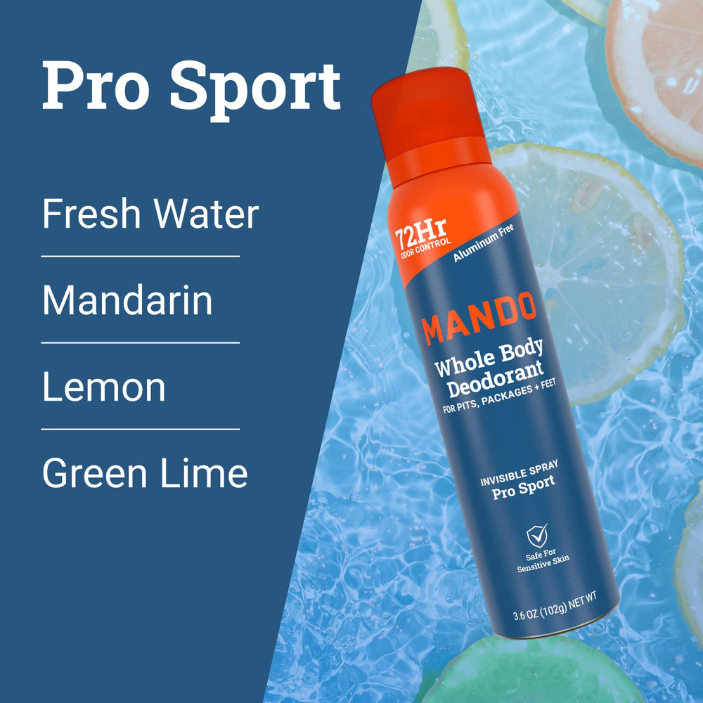 Mando 3.6-ounce can size ideal for travel and gym bags.