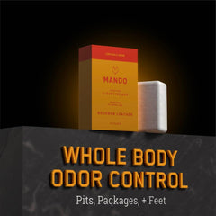Mando bar applied to skin supports odor management and moisture.