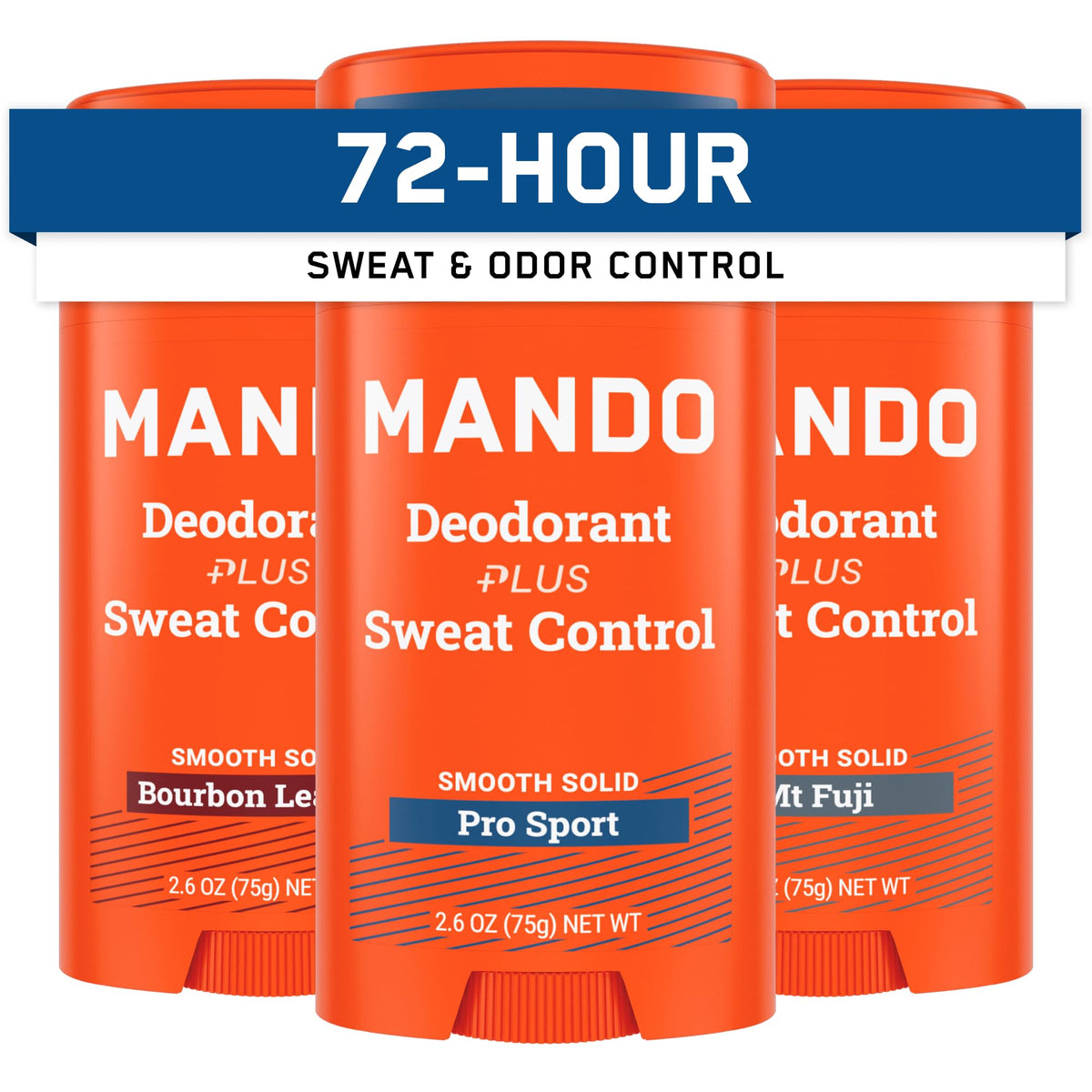 Mando Bourbon Leather packaging highlighting the 3-pack option for quick restocks.