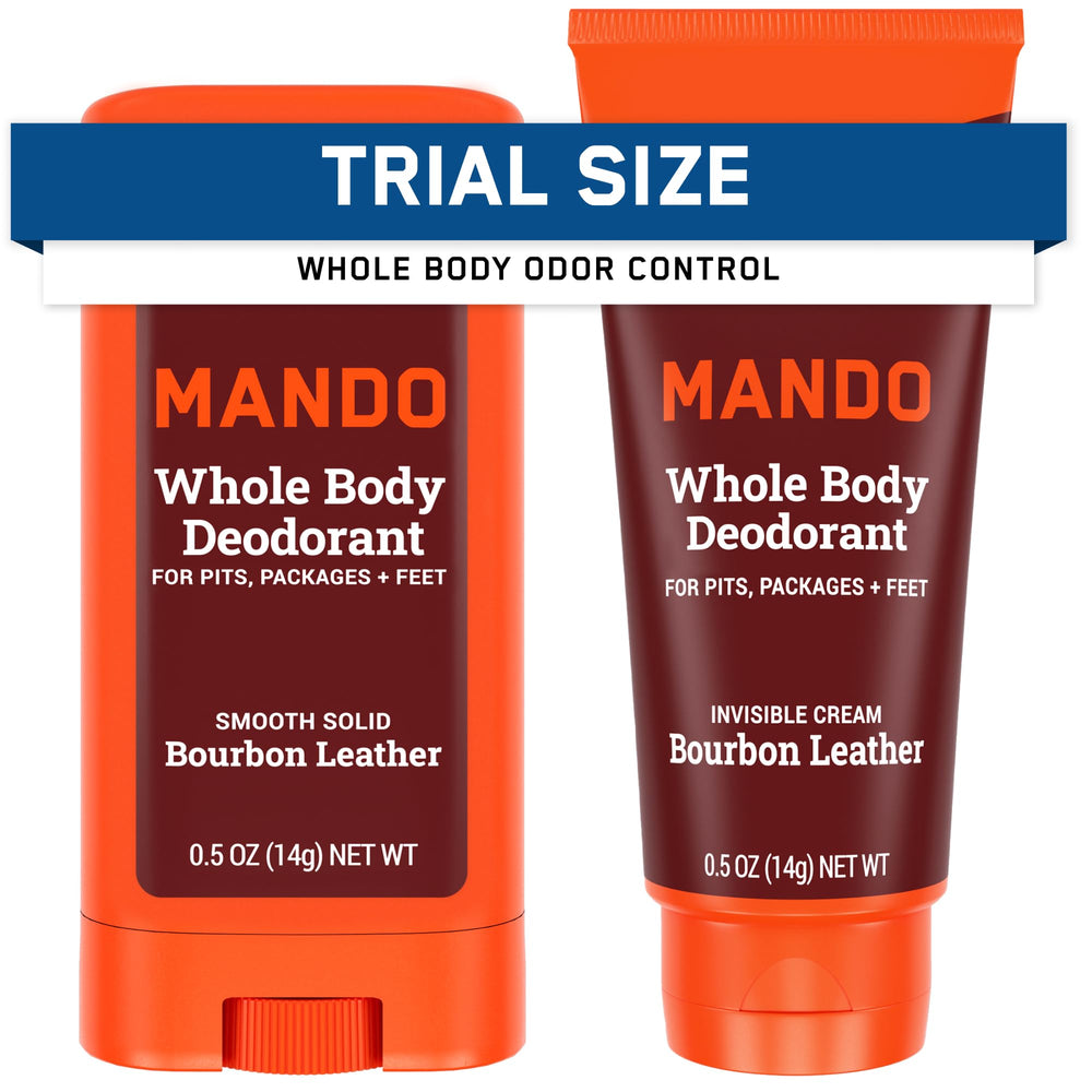 Mando Bourbon Leather scent tube for portable, discreet odor control.
