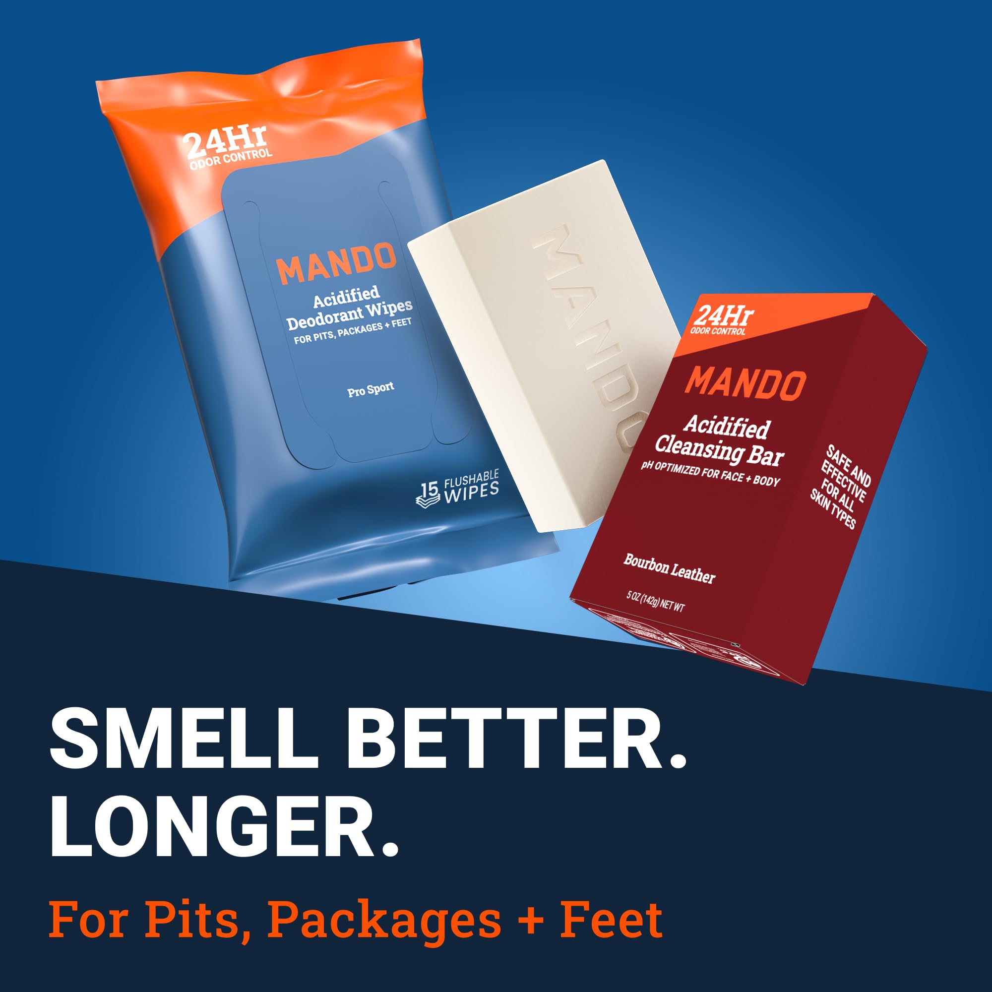 Mando dermatologist-tested label on a clean, safe formula bottle.