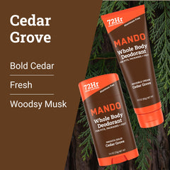 Close-up of Mando ingredients label showing skin-safe formula