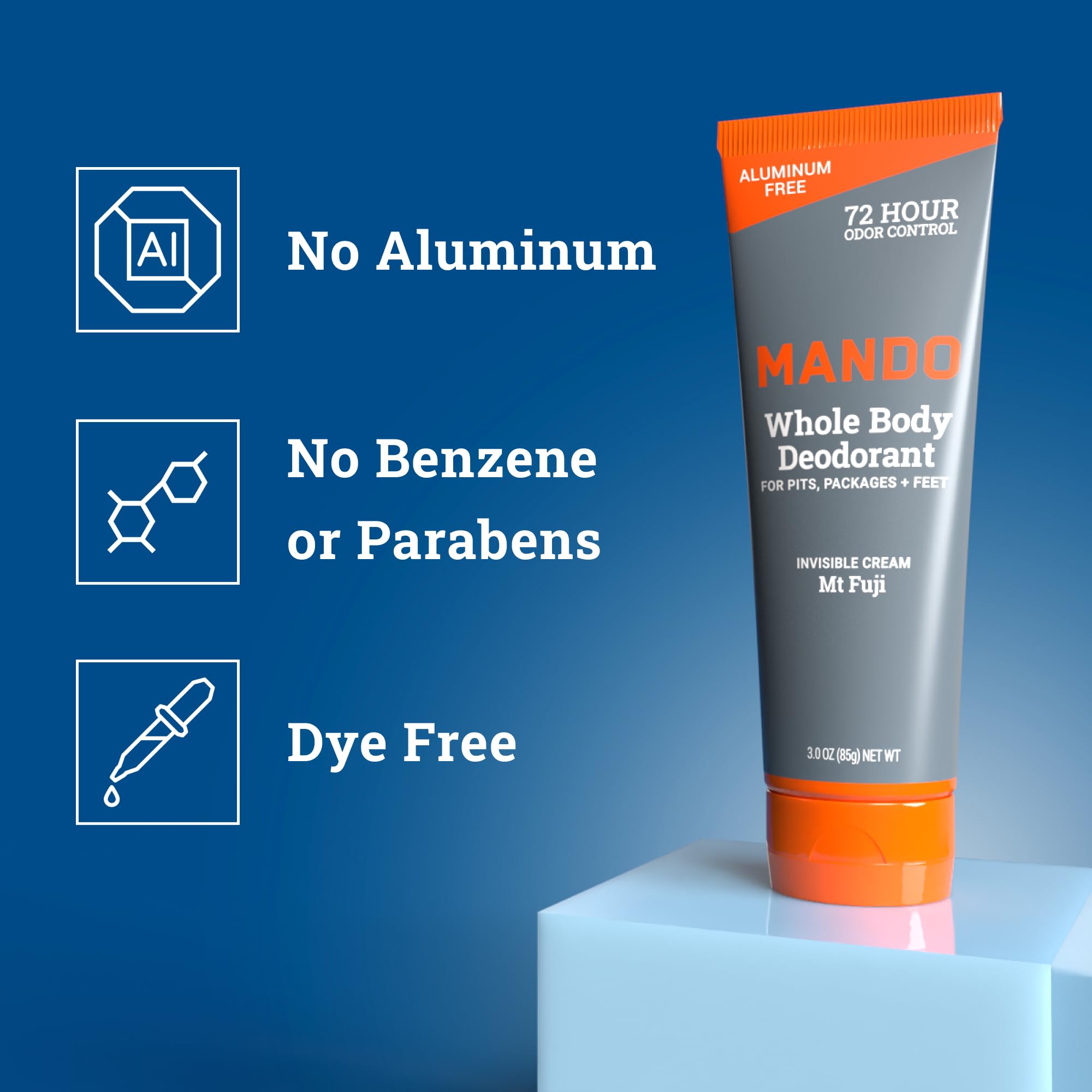 Mando Mount Fuji scent cream dispense shows easy application.