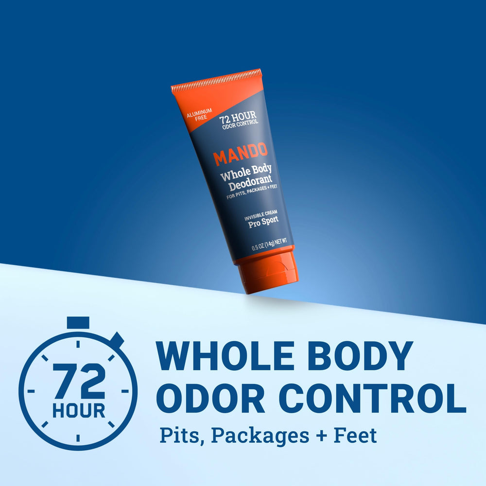Mando odor control claim graphic indicating 72-hour protection.