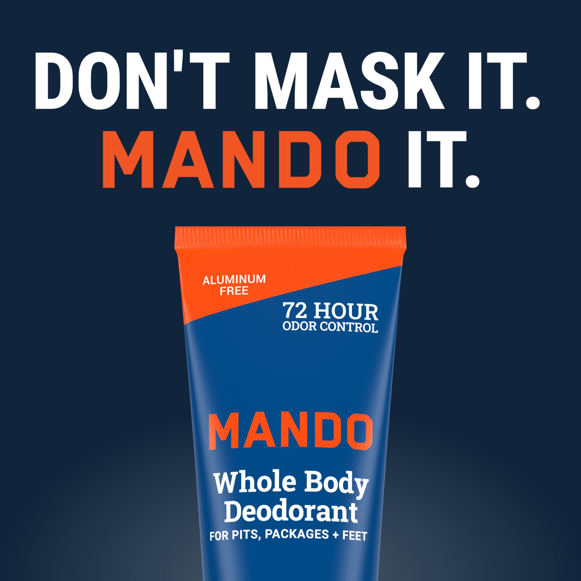 Mando odor-control areas image showing pits, packages, and feet focus.