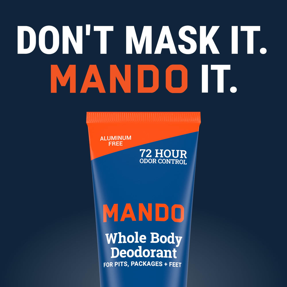 Mando odor-control areas image showing pits, packages, and feet focus.
