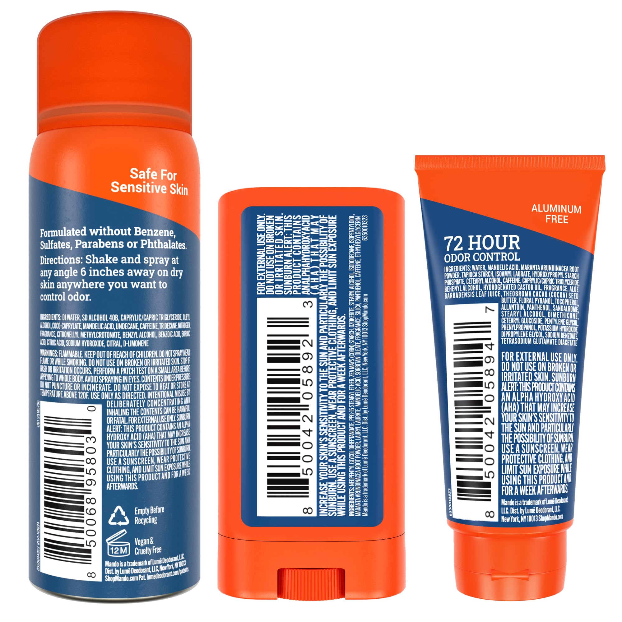 Mando odor prevention for up to 72 hours in daily routines.