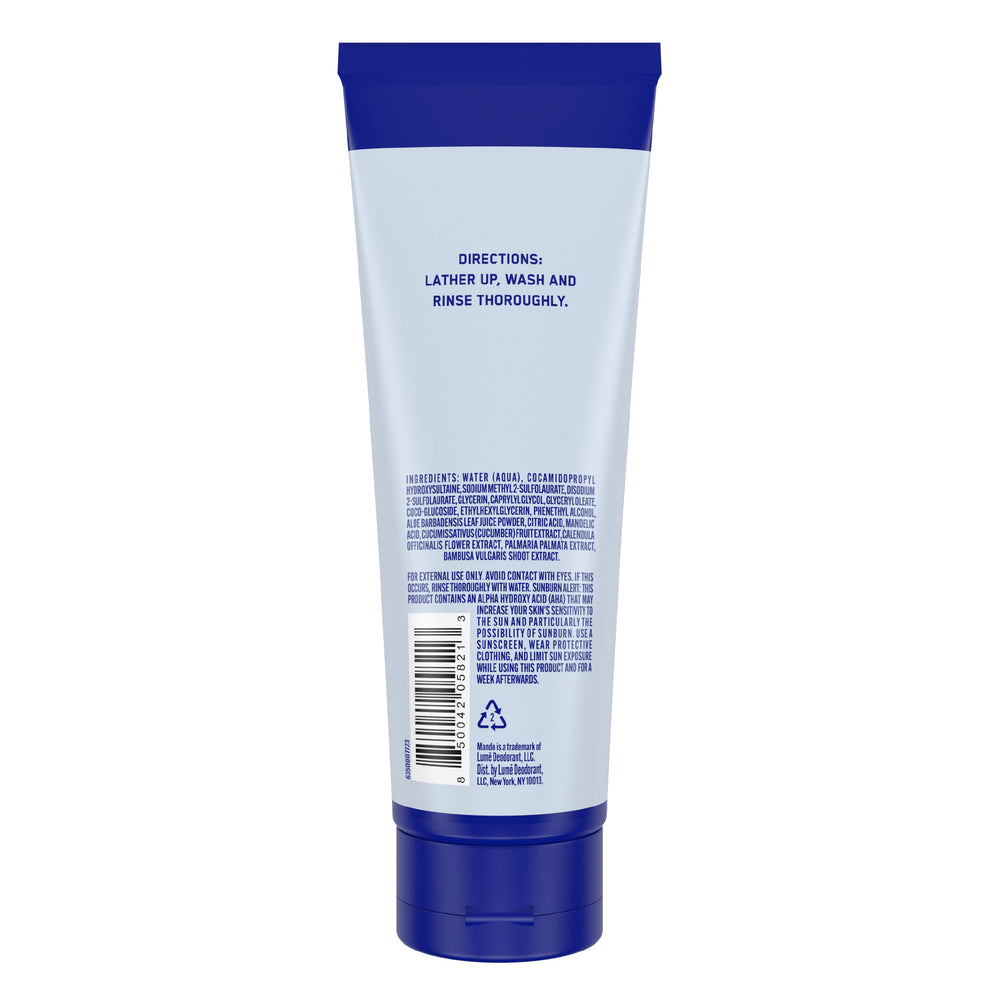 Close-up of creamy lather from Mando Odor Shield for gentle cleansing