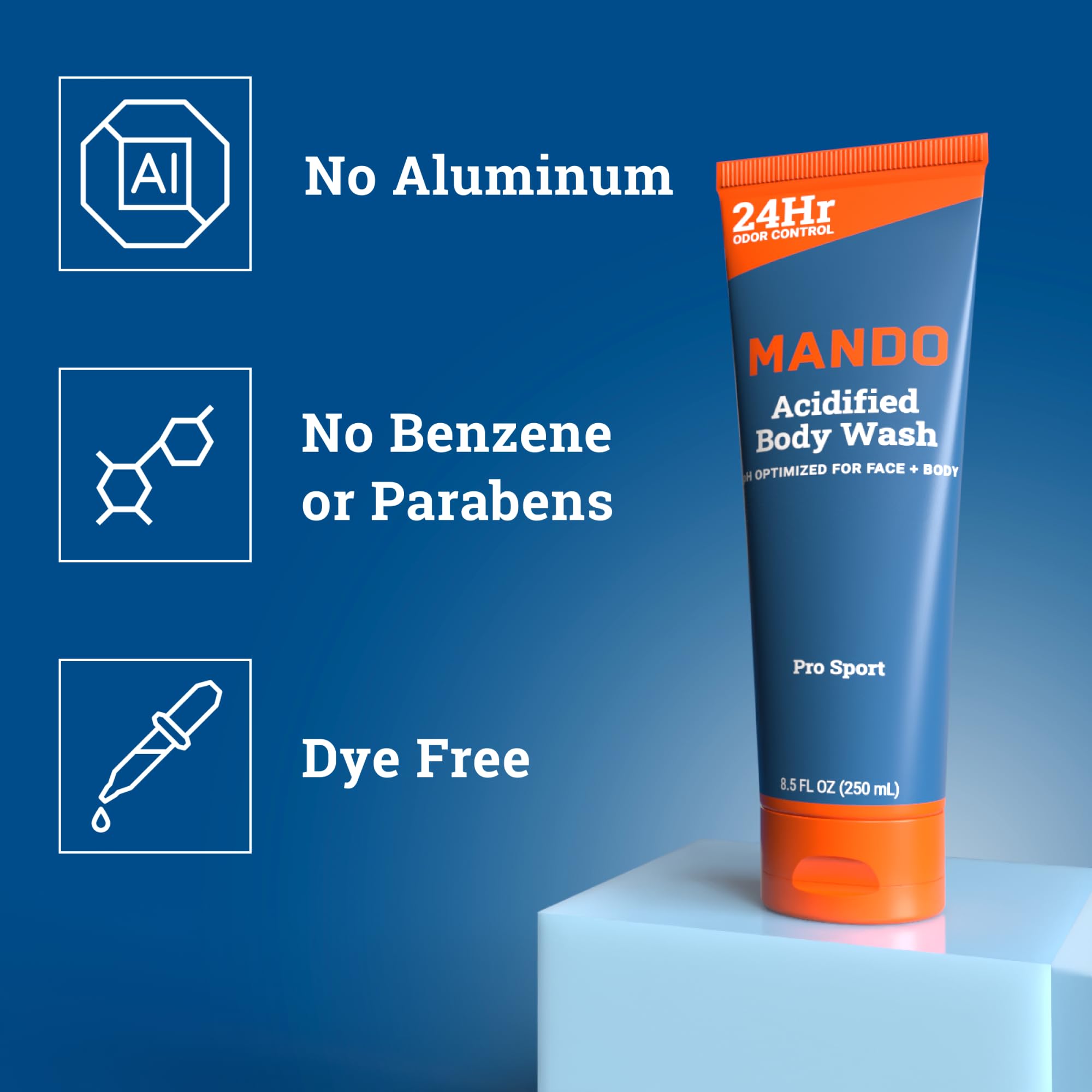 Mando Odor Shield rich lather demonstrates cleansing without irritation.