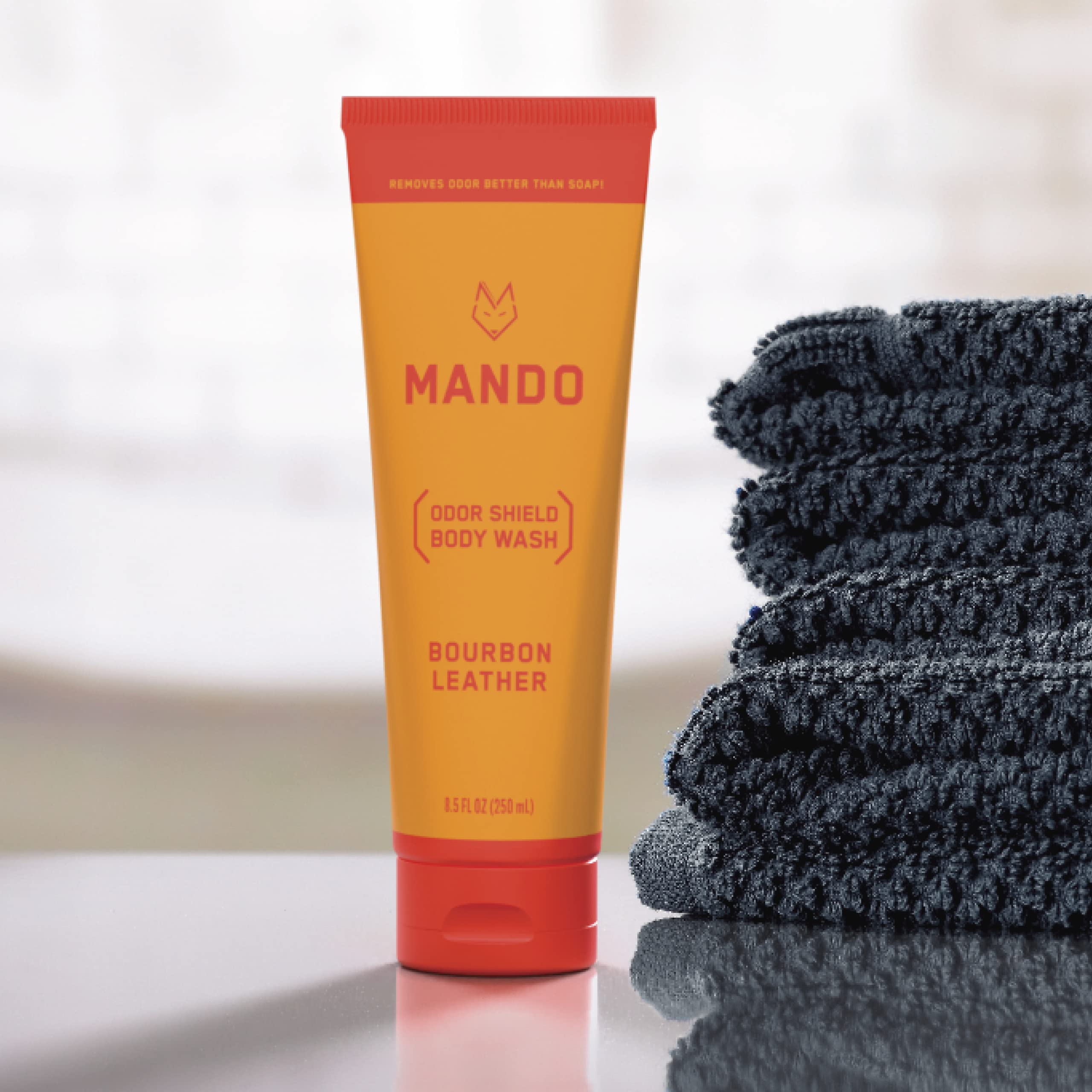 Mando Odor Shield skin-safe ingredients emphasize gentle cleansing.