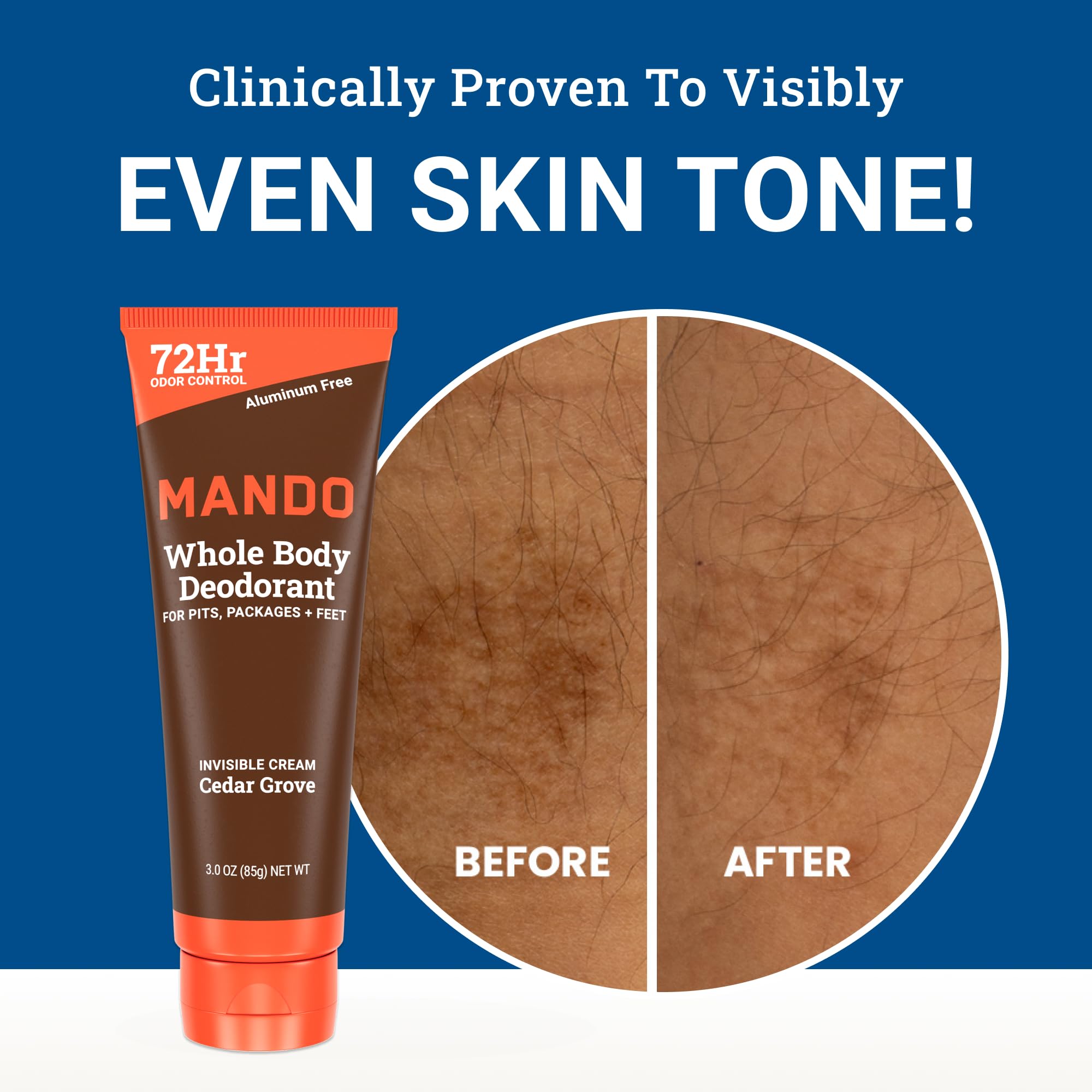 Mando close-up on pH-balanced science behind preodorant.
