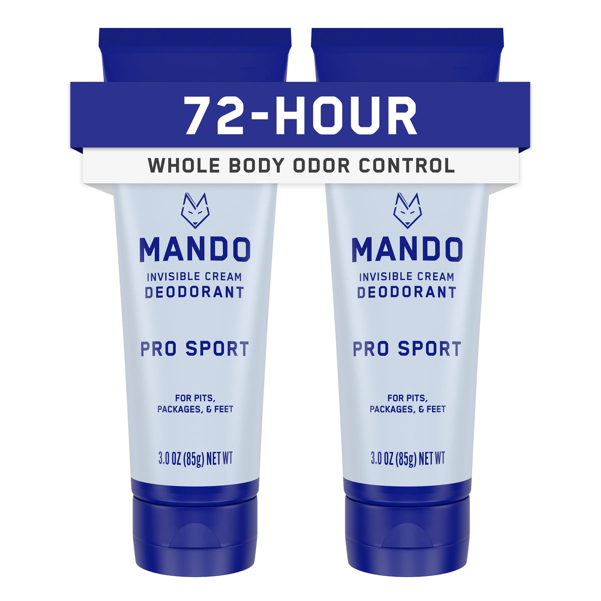 Mando Pro Sport bottle with invisible cream for all-day odor control.