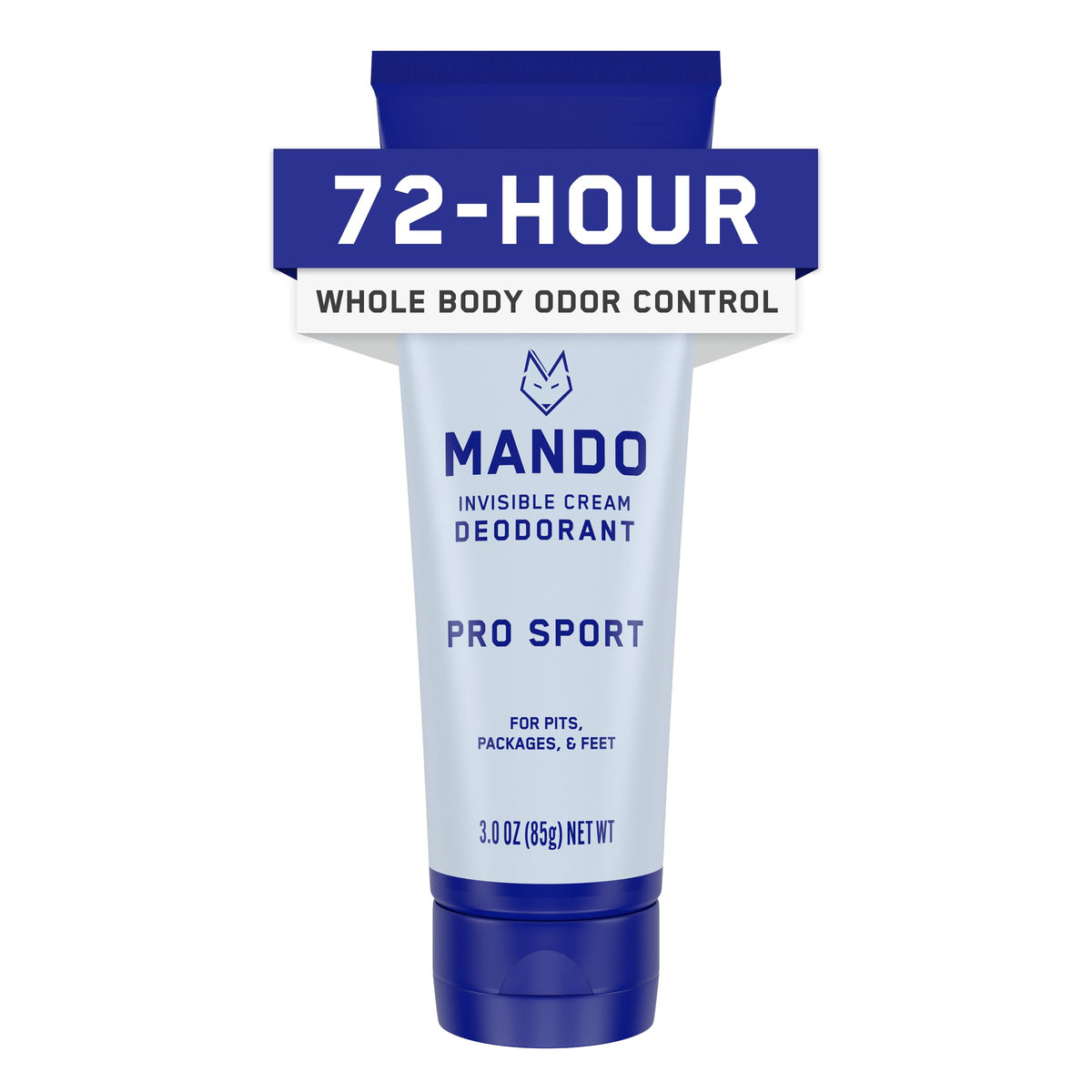 Mando Pro Sport déodorant crème invisible en tube 3 oz, contrôle des odeurs toute la journée.