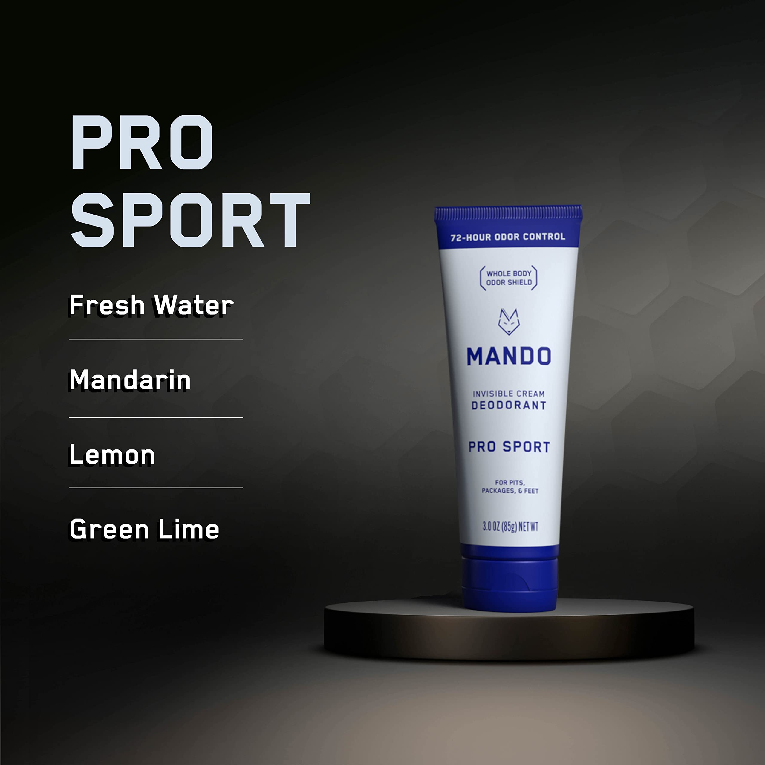 Formule sans aluminium et bicarbonate – Mando Pro Sport, respectueuse de la peau.