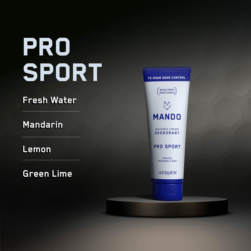 Formule sans aluminium et bicarbonate – Mando Pro Sport, respectueuse de la peau.