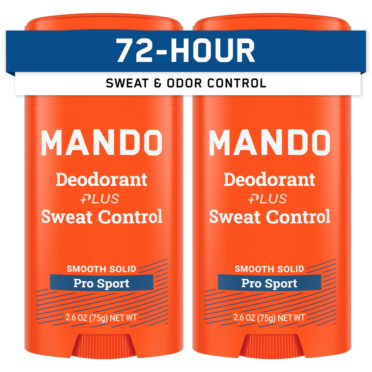 Mando Pro Sport stick front view highlighting bold packaging and protection.