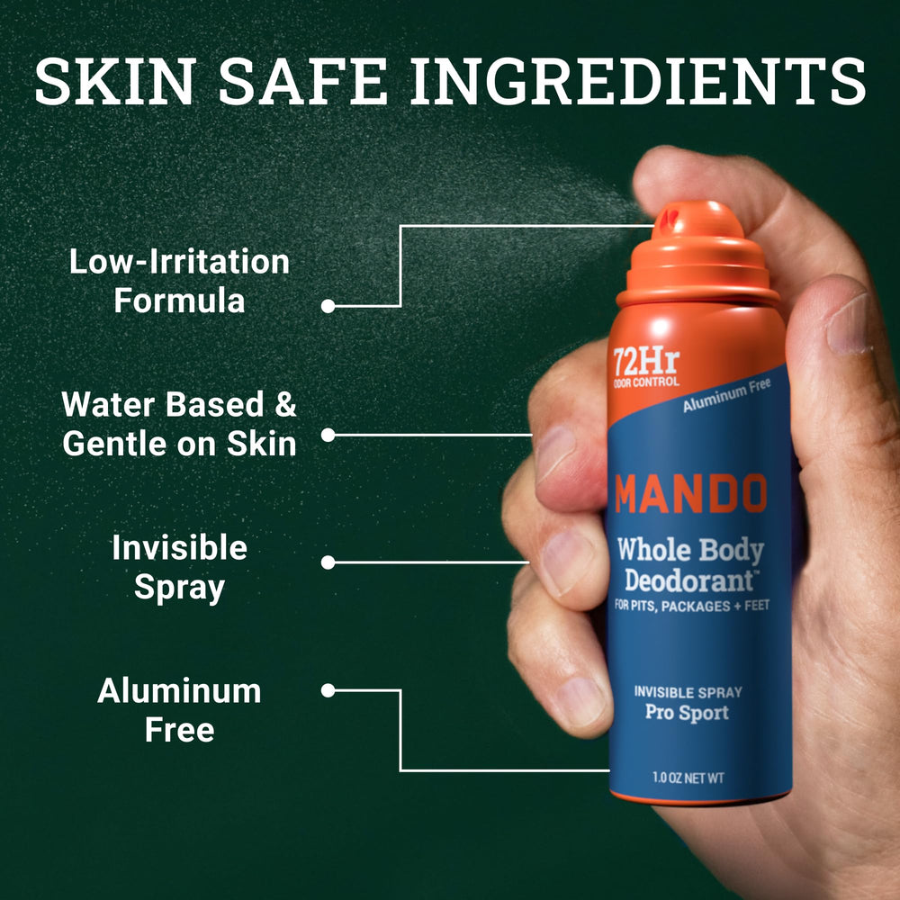 Mando Pro Sport scent for a clean, energizing feel after workouts.