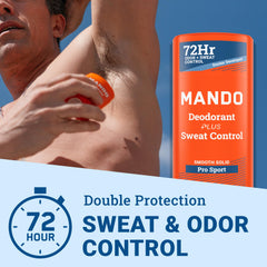 Mando Pro Sport stick application close-up showing smooth glide.