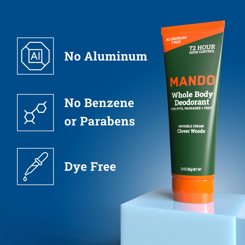 Mando skin-safe, benzene-free formula suitable for sensitive skin.