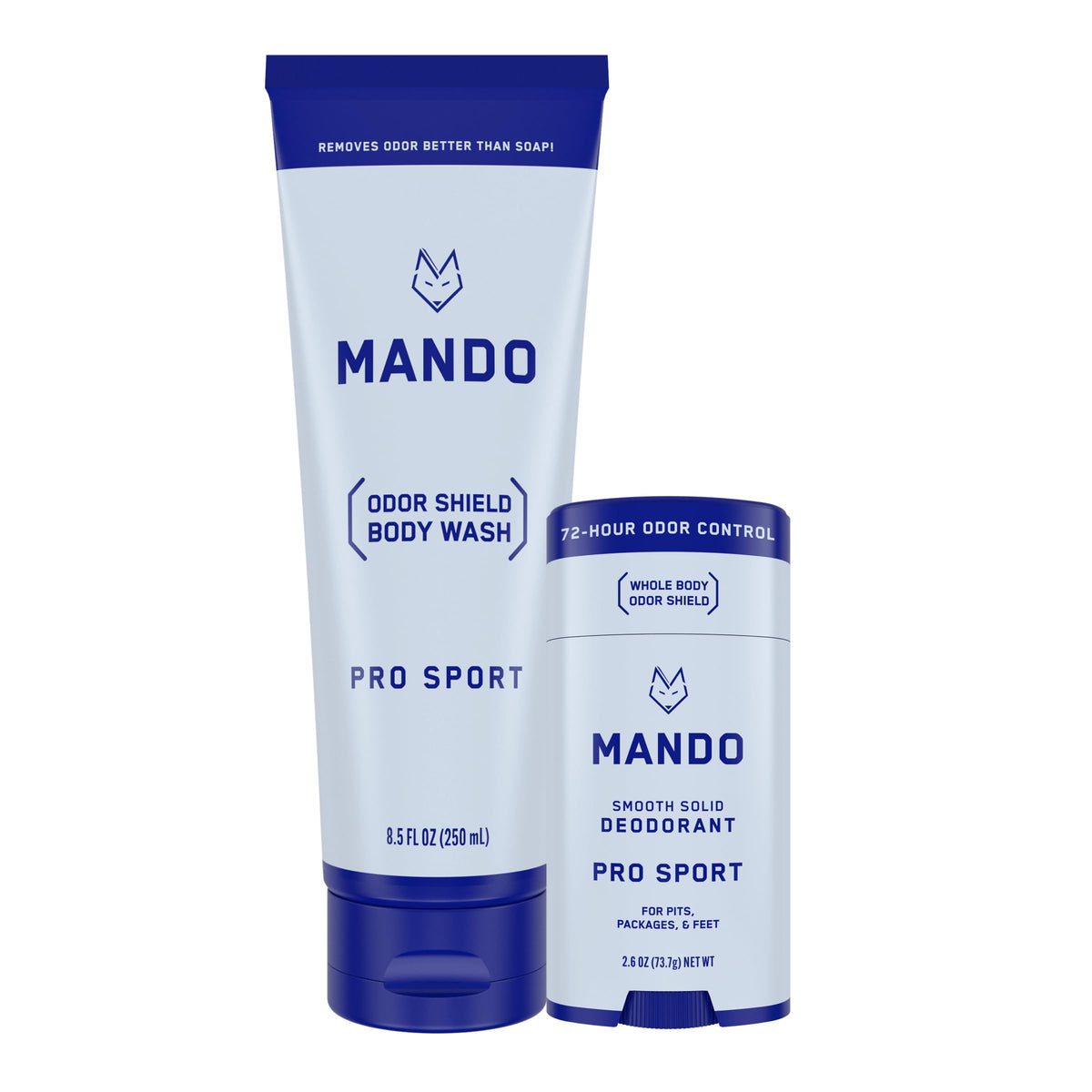 Mando Smooth Solid Stick bottle front for all-day odor control.