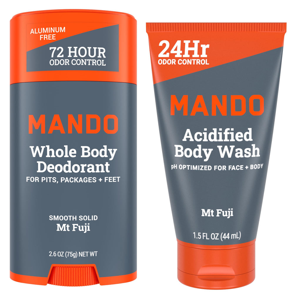 Mando Smooth Solid Stick underarm application for all-day odor control.