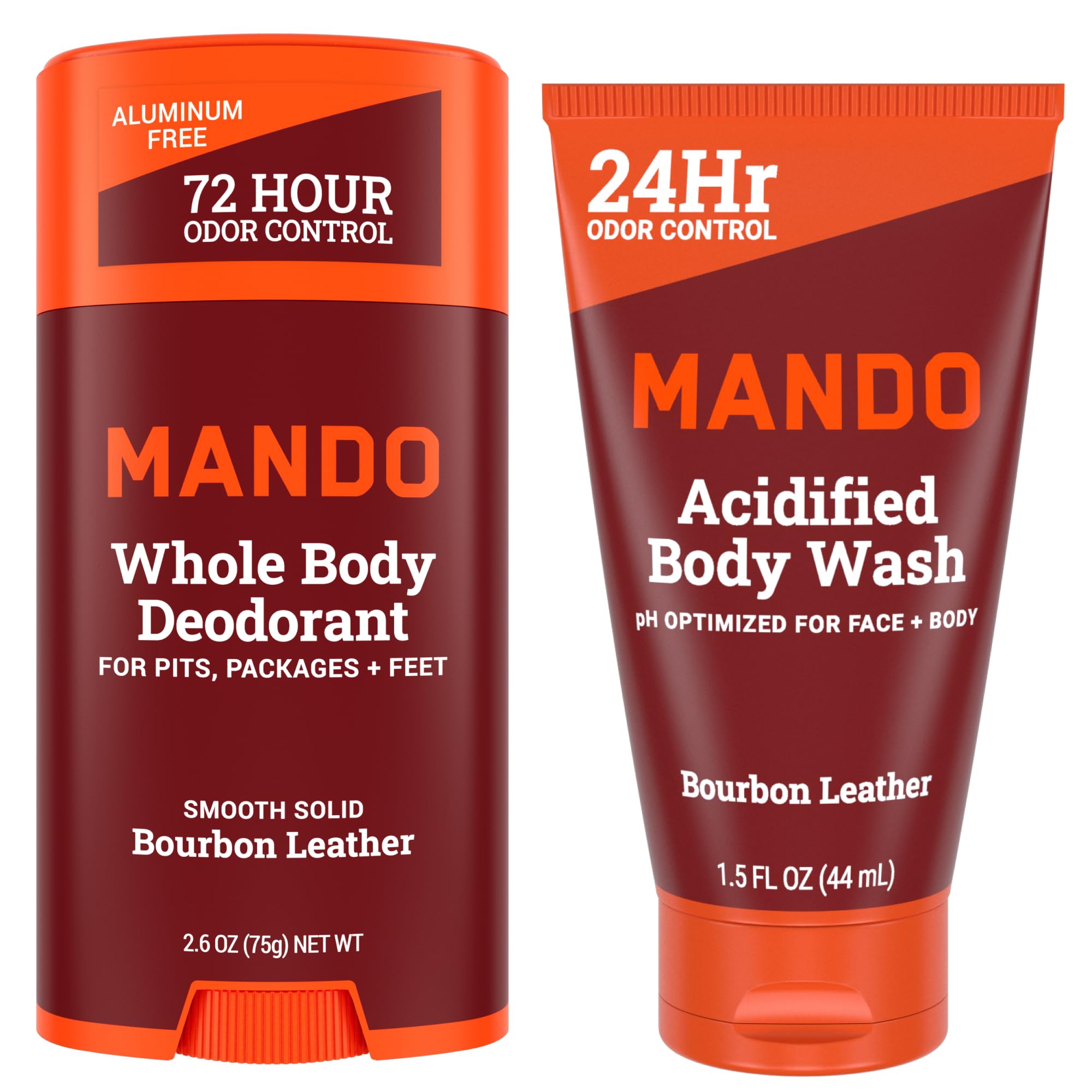 Mando Smooth Solid Stick packaging shown for travel-friendly odor protection.