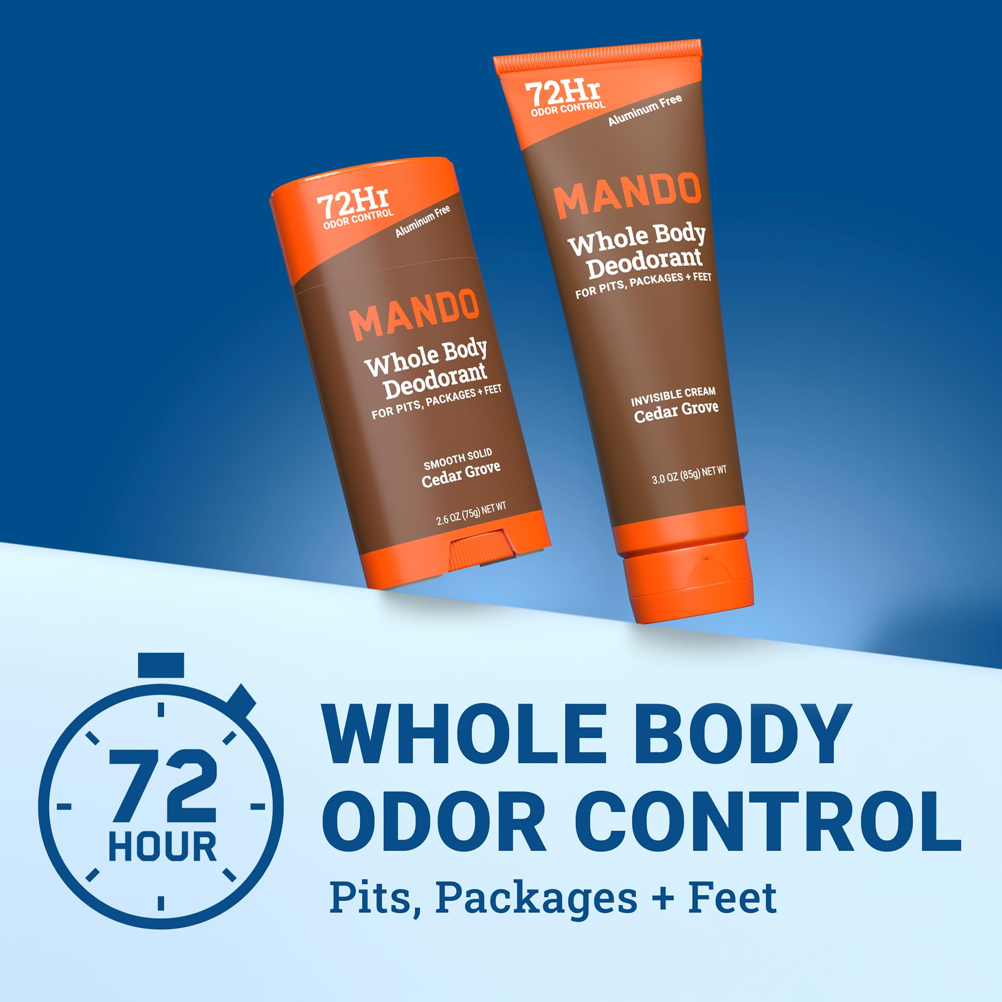Mando solid stick used underarm for all-day protection