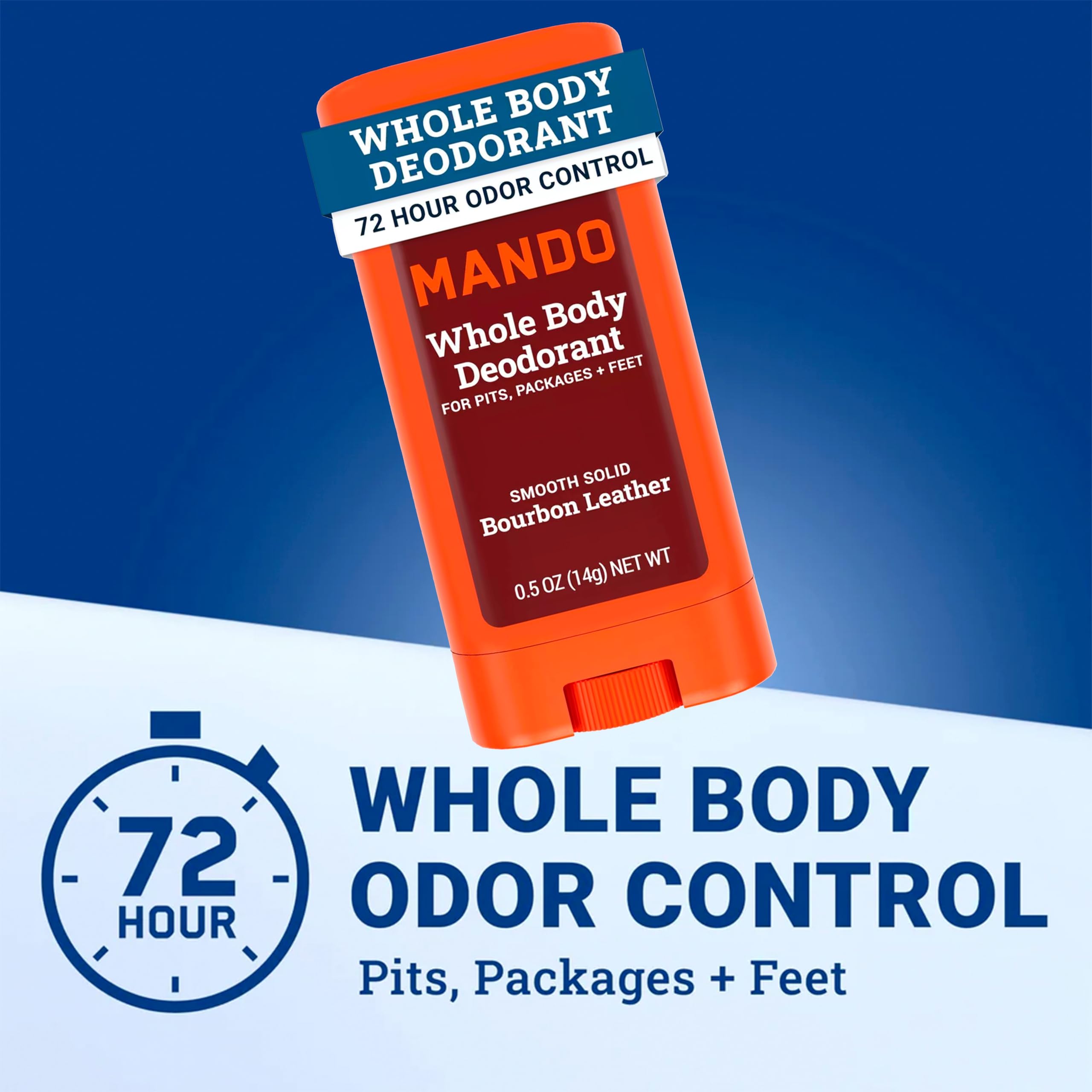 Applying Mando deodorant on the underarm demonstrates smooth glide.