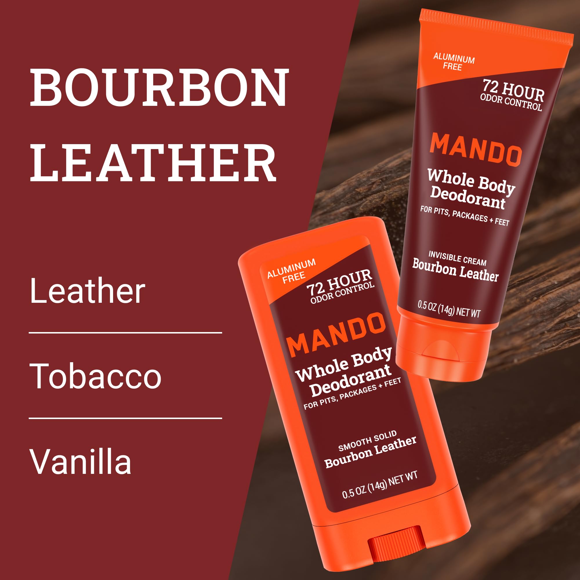 Mando underarm application close-up demonstrating quick odor management.