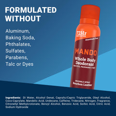 Man using Mando on feet after workout for odor control.