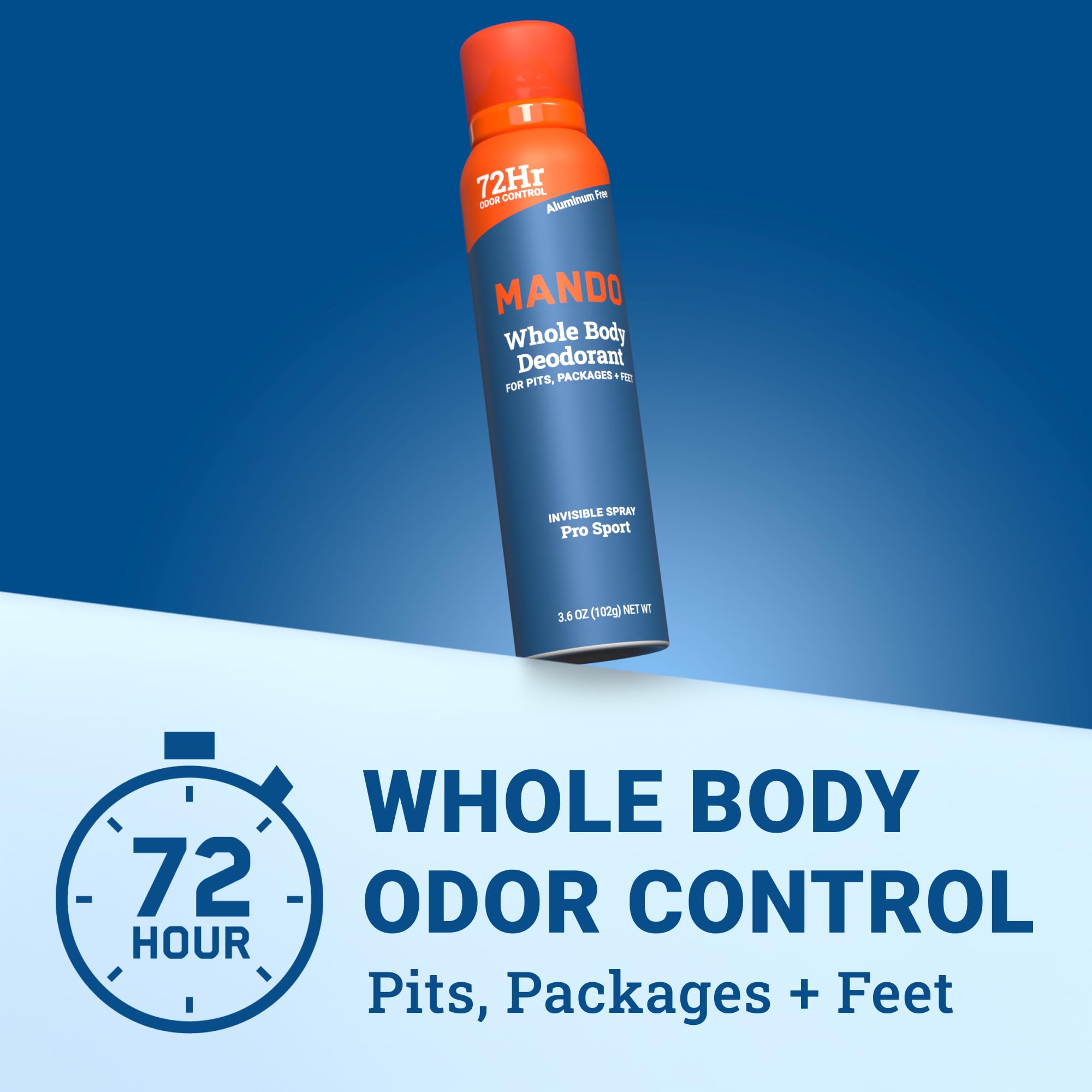 Mando Whole Body Deodorant can back view highlights label and ingredients.