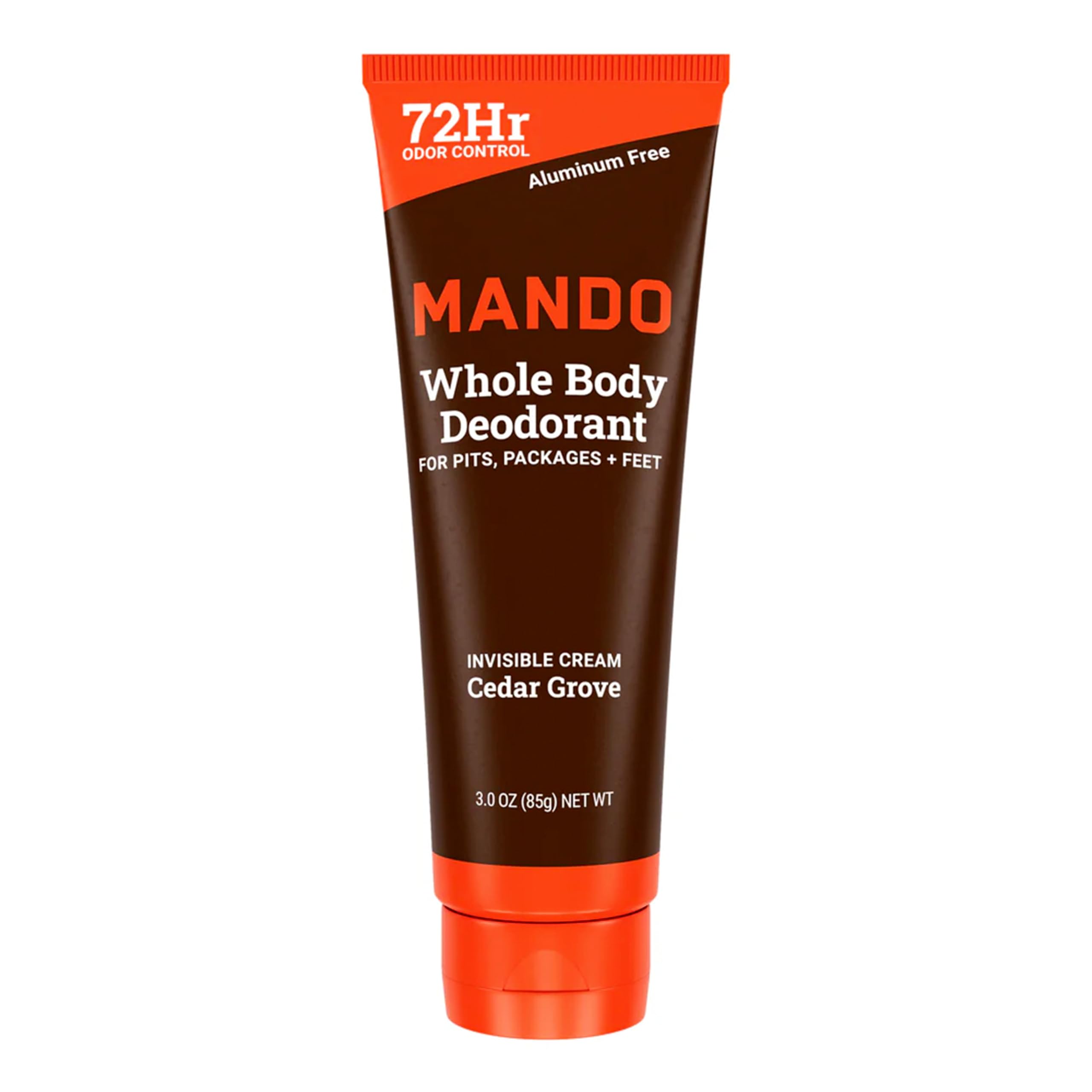 Mando Cedar Grove deodorant bottle ready for all-day odor protection.
