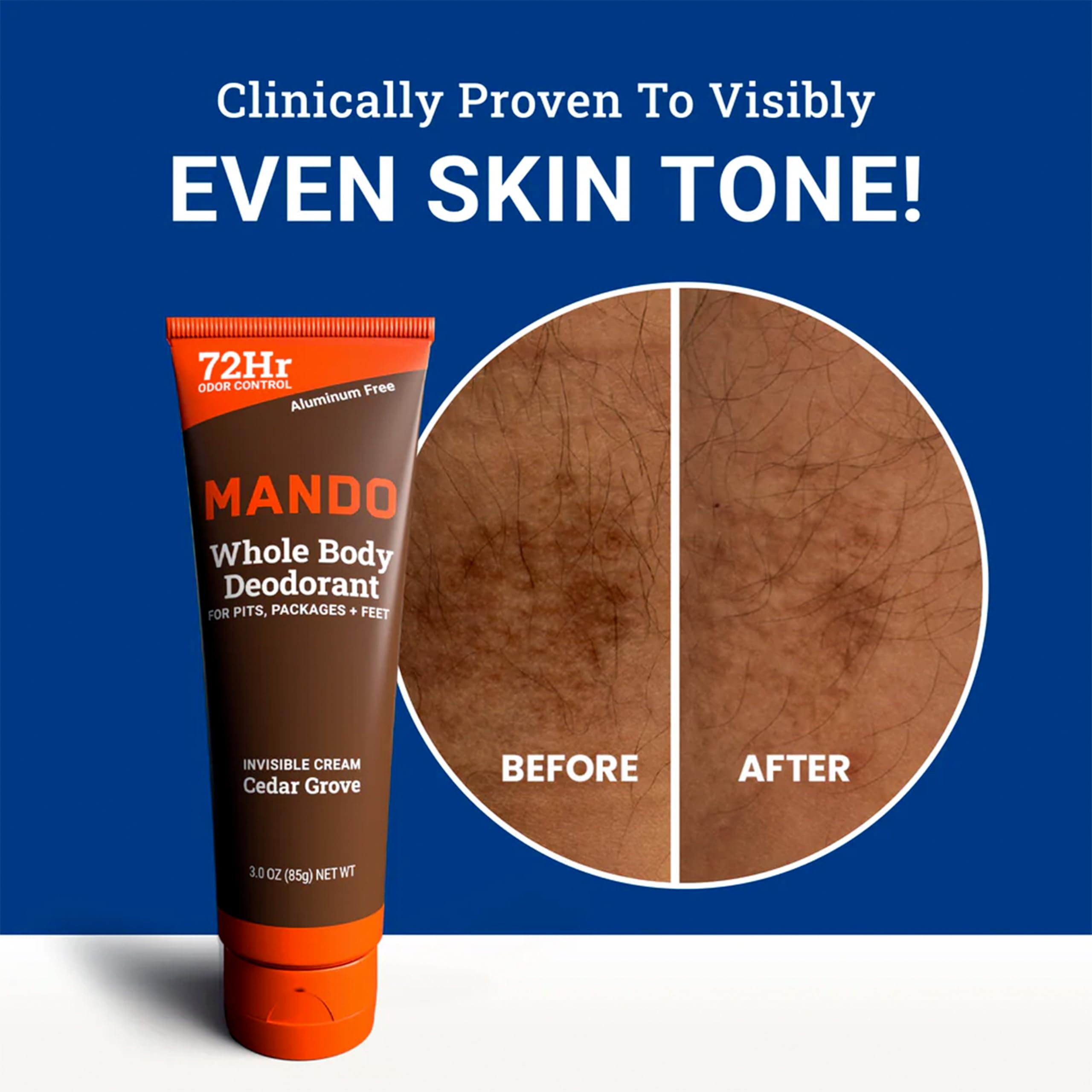 Mando Cedar Grove solid-stick deodorant for quick application.
