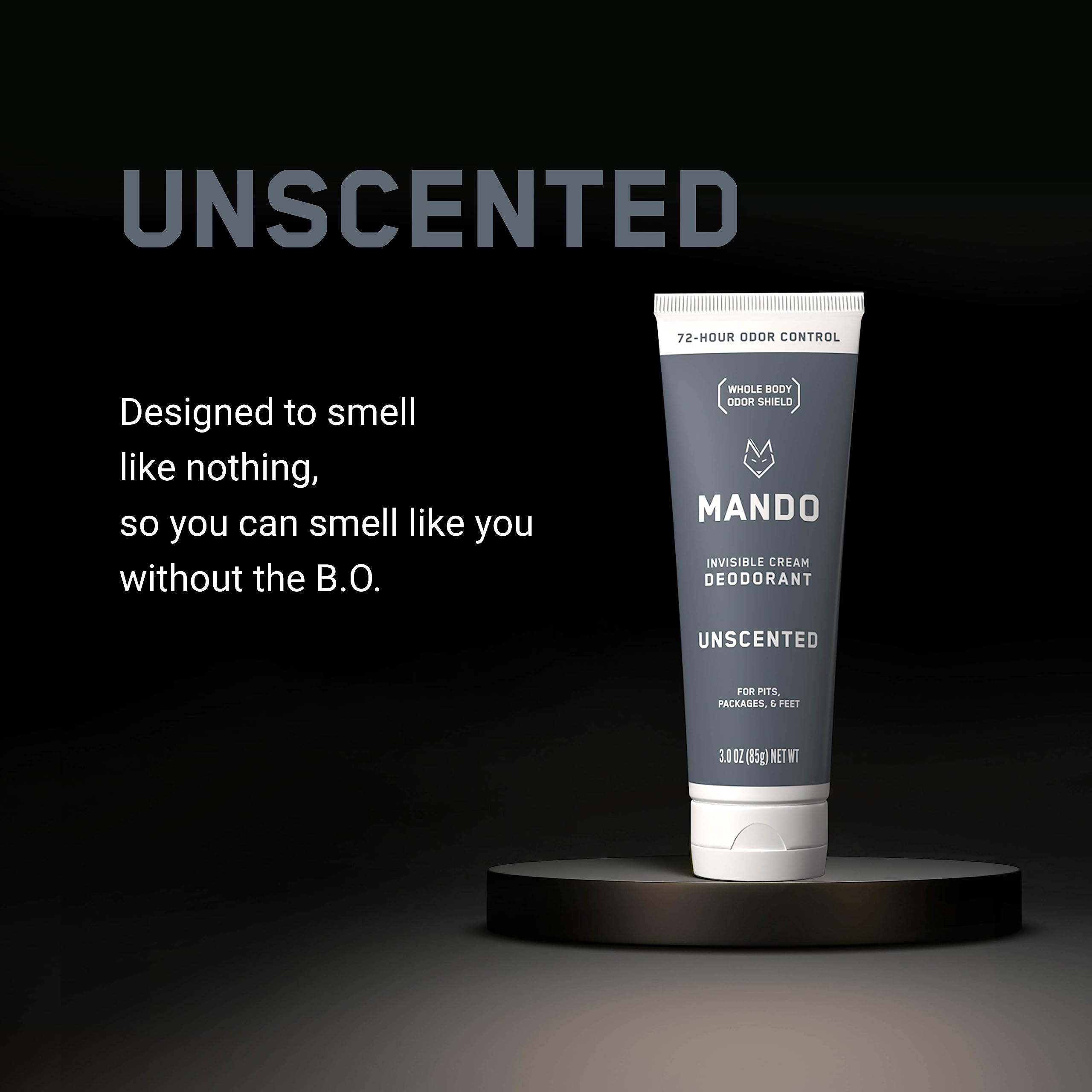 Mando Whole Body Deodorant on feet helps prevent odor during active day.