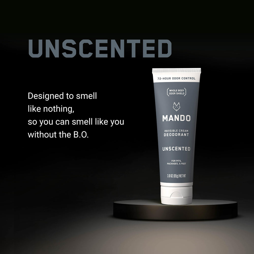 Mando Whole Body Deodorant on feet helps prevent odor during active day.