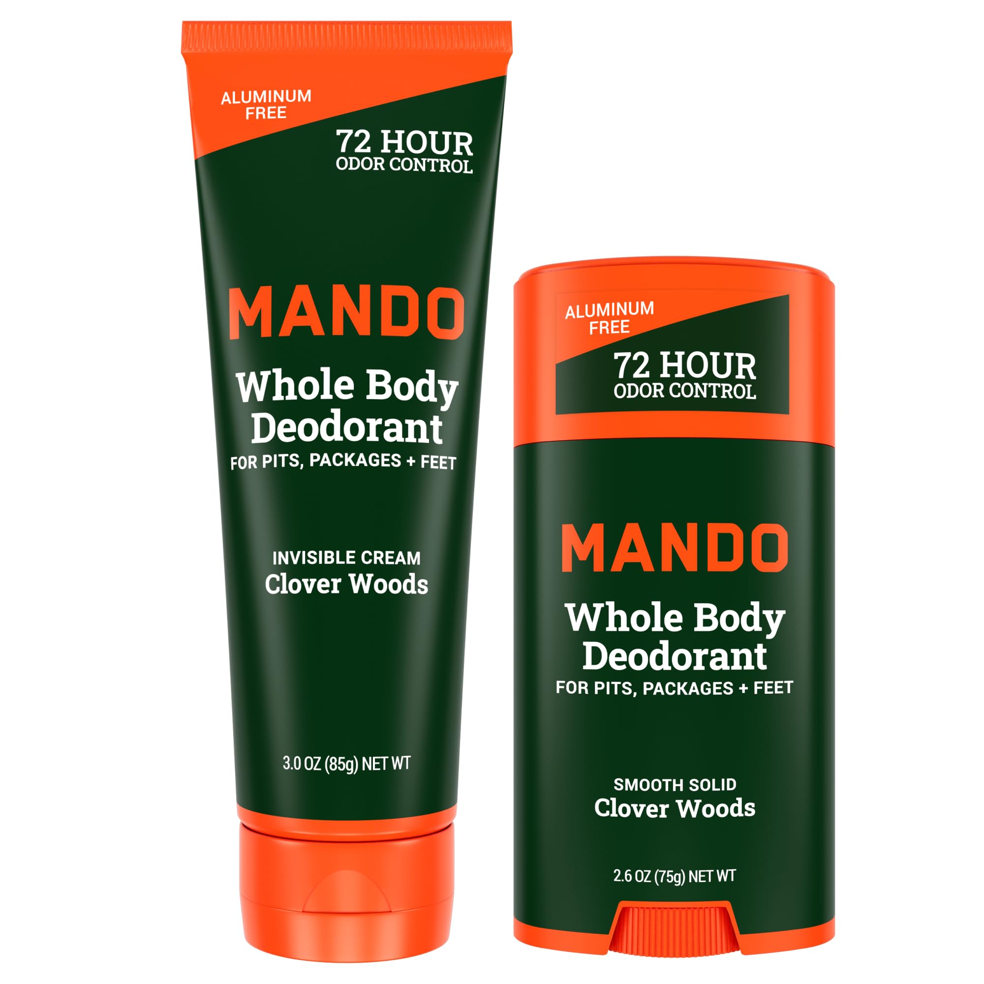 Mando invisible cream tube providing long-lasting odor control for daily wear