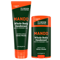 Mando invisible cream tube providing long-lasting odor control for daily wear