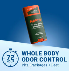 Mando Whole Body Deodorant 2-pack back view shows convenient odor protection.