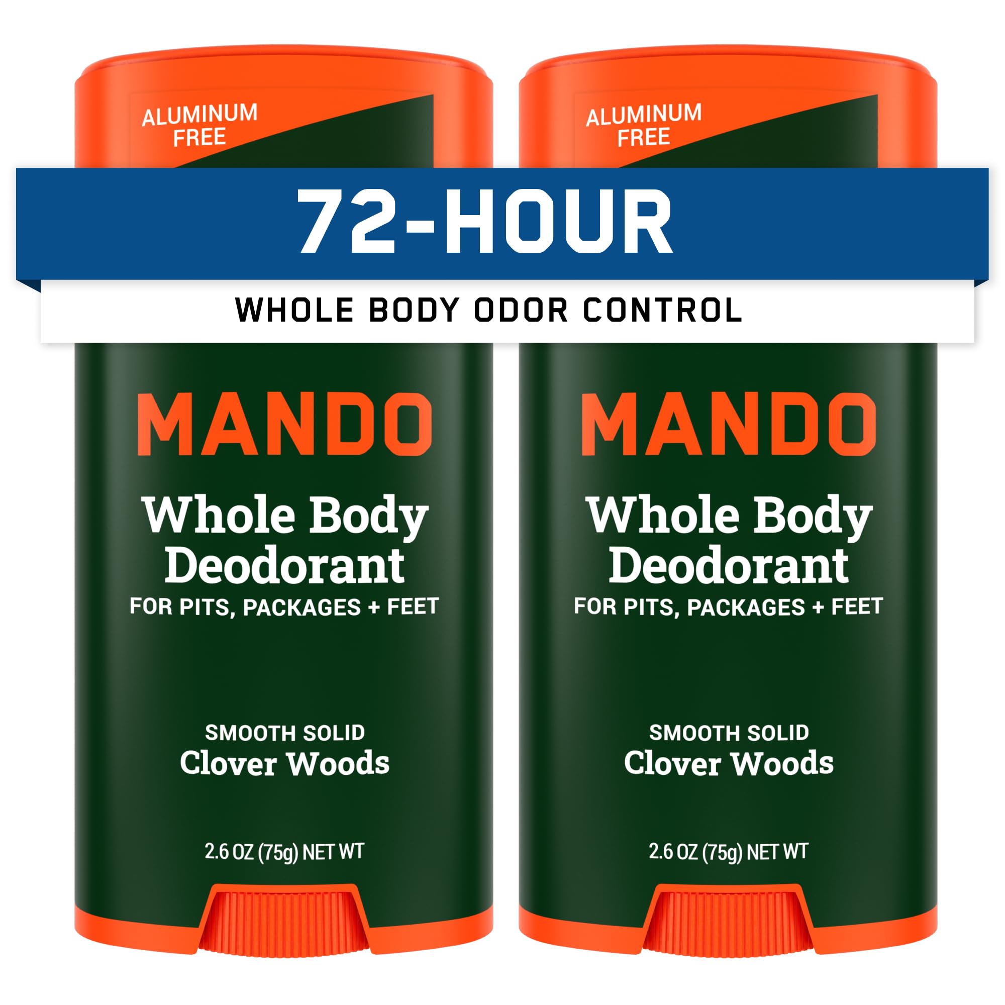 Mando Whole Body Deodorant stick front view for long-lasting odor control.